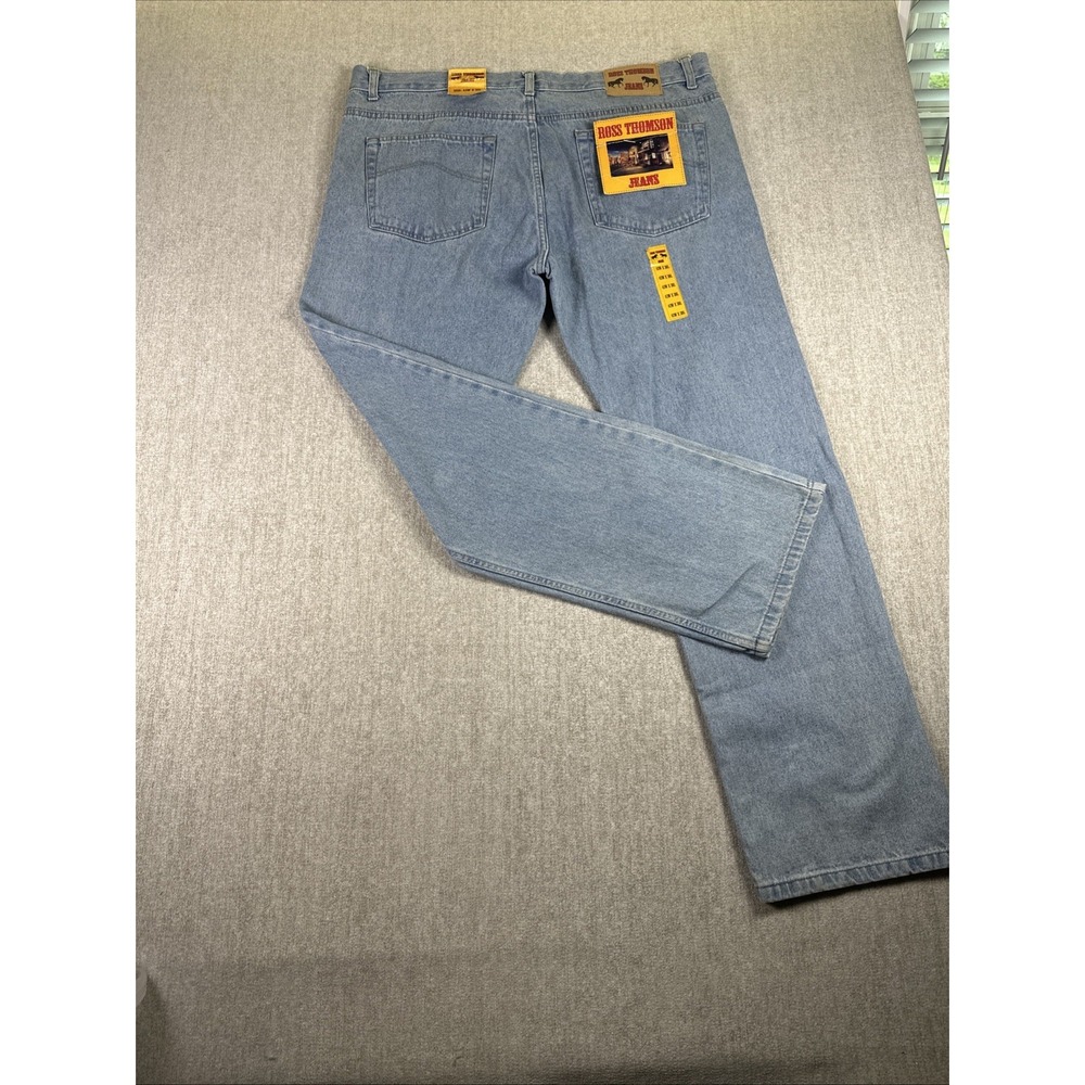 Ross Thomson Jeans Men 42x30 Blue Light‎ Wash Straight Utility JE4230 NWT